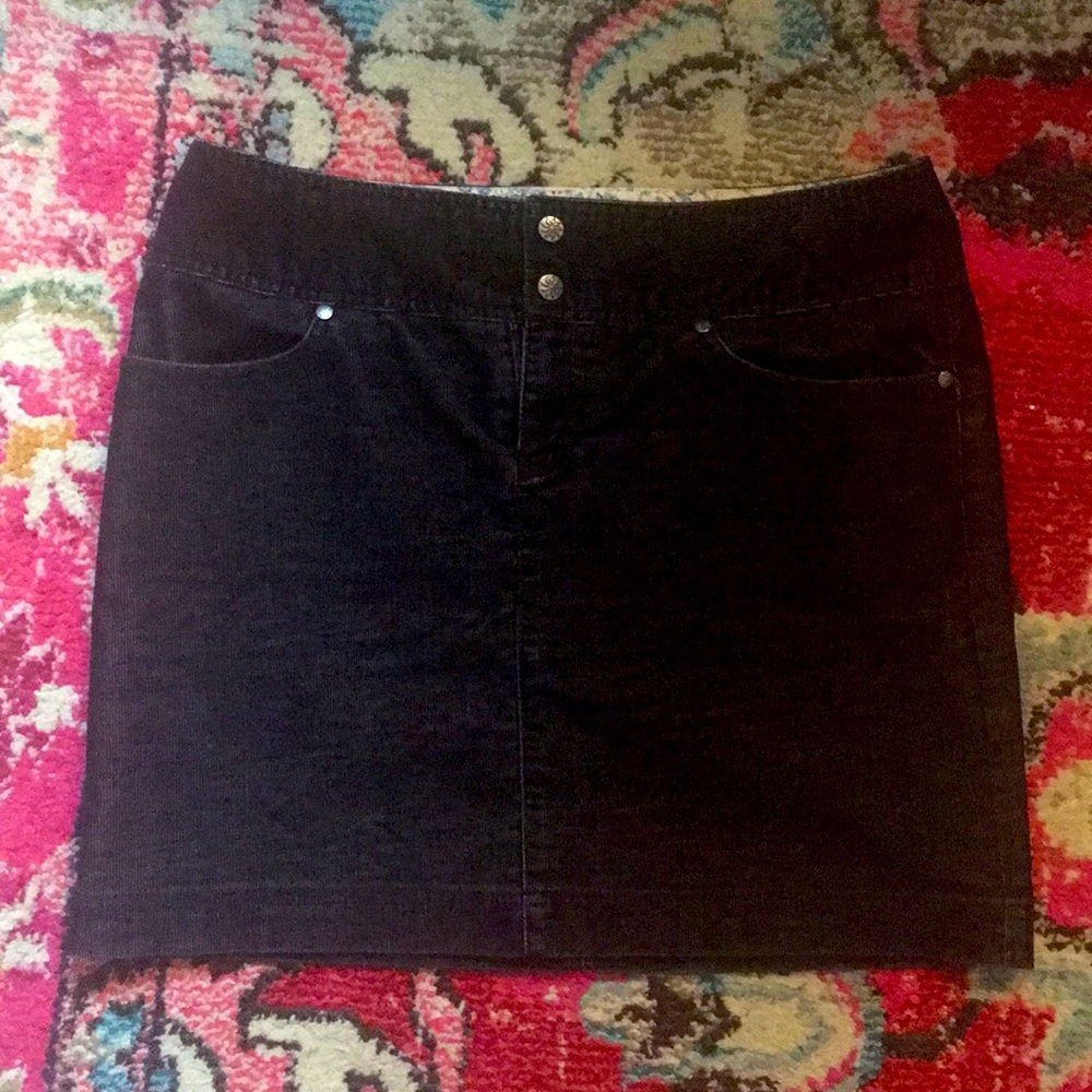 Athleta Black Corduroy Skirt